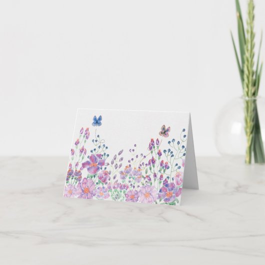 Aquarellbutterfische und Blume Karte (Vorderseite)