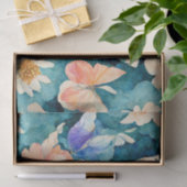 Aquarellbutterfische und Blume Seidenpapier (Geschenk)