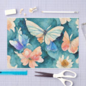 Aquarellbutterfische und Blume Seidenpapier (Handwerk)