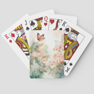 Aquarellbutterfische und Blume Spielkarten