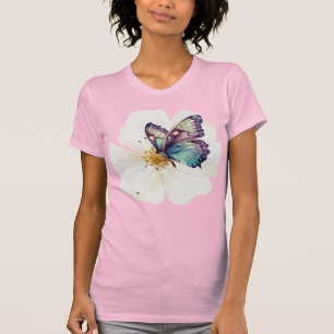 Aquarellbutterfische und Blume T-Shirt