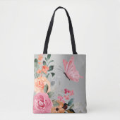 Aquarellbutterfische und Blume Tasche (Vorderseite)