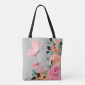 Aquarellbutterfische und Blume Tasche (Rückseite)