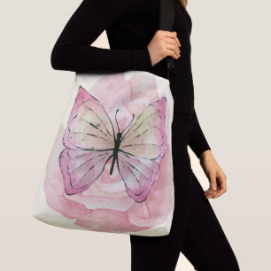 Aquarellbutterfische und Blume Tragetaschen Mit Langen Trägern
