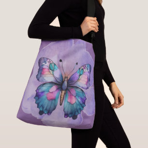 Aquarellbutterfische und Blume Tragetaschen Mit Langen Trägern