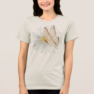 Aquarellbutterfische und Blume Tri-Blend Shirt