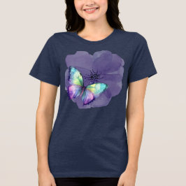 Aquarellbutterfische und Blume Tri-Blend Shirt