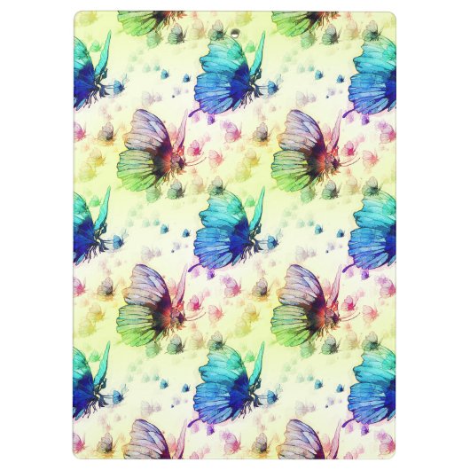 Aquarellbutterfische Zwischenablage Klemmbrett (Rückseite)