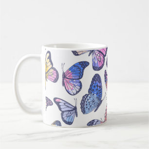 Aquarellbutterfliegen: Pastellfarbenes Vintages Mu Kaffeetasse