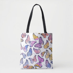 Aquarellbutterfliegen: Pastellfarbenes Vintages Mu Tasche