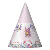 Aquarellbutterfly & Bienen Lila Wildblume Partyhütchen (Links)