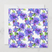 Aquarellbutterfly Blauer Blumenchor Quinceañera Einladung (Rückseite)