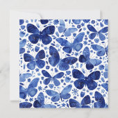 Aquarellbutterfly Blue Bridal Dusche Einladung (Rückseite)