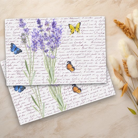 Aquarellbutterfly Decoupage Lavendel Seidenpapier