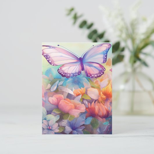 Aquarellbutterfly-Design Postkarte (Stehend Vorderseite)