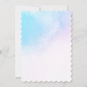 Aquarellbutterfly Elegantes Script Baby Dusche in Einladung (Rückseite)