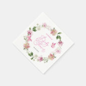 Aquarellbutterfly Floral Girl Babydusche Serviette (Ecke)