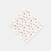 Aquarellbutterfly Floral Pink White Baby Dusche Serviette (Ecke)