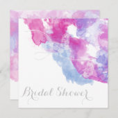 Aquarellbutterfly Himbeere Bliss Brautparty Einladung (Vorne/Hinten)