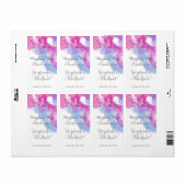 Aquarellbutterfly Himbeere Hochzeitsoße Weinetiket (Vorne)