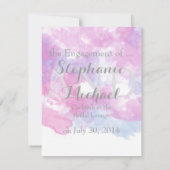 Aquarellbutterfly Himbeere Verlobung Announc Ankündigung (Rückseite)