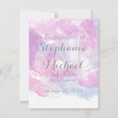 Aquarellbutterfly Himbeere Verlobung Announc Ankündigung (Rückseite)