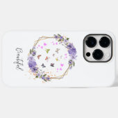 Aquarellbutterfly Lila Blume Blumenmuster Case-Mate iPhone Hülle (Rückseite (Horizontal))