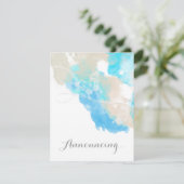 Aquarellbutterfly Ocean Shore Verlobung Announ Ankündigung (Stehend Vorderseite)