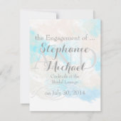 Aquarellbutterfly Ocean Shore Verlobung Announ Ankündigung (Rückseite)