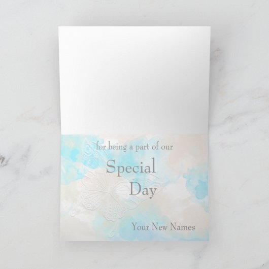 Aquarellbutterfly Ocean Shore Vielen Dank Dankeskarte (Innenseite)