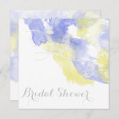 Aquarellbutterfly Periwinkle Lemon Bridal Showe Einladung (Vorne/Hinten)
