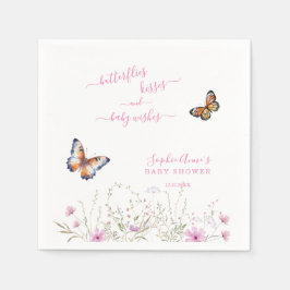 Aquarellbutterfly Wildblumen Kinderdusche Serviette