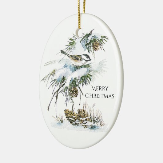 AquarellChickadee Keramikornament (Links)
