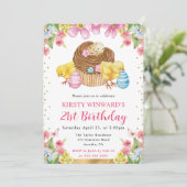 Aquarellchicks Frühjahr 21. Geburtstag Einladung (Stehend Vorderseite)