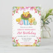 Aquarellchicks Frühjahr 21. Geburtstag Einladung (Stehend Vorderseite)