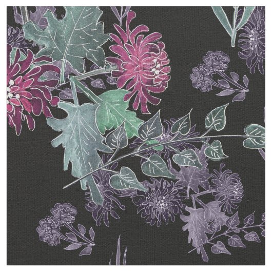 Aquarellchrysanthemen Blume Blütenblüte Stoff (Nahaufnahme)