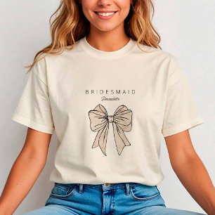 Aquarellcreme Bow Bridesmaid Bachelorette T-Shirt