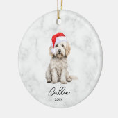 Aquarellcreme Parti Goldendoodle Dog Malerei Keramik Ornament (Links)