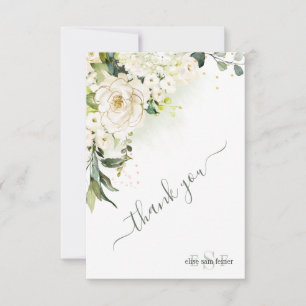 Aquarellcreme-Rose Hydrangea Vielen Dank Dankeskarte