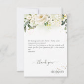 Aquarellcreme-Rose Hydrangea Vielen Dank Dankeskarte (Rückseite)