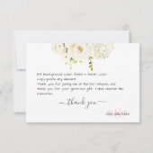 Aquarellcreme-Rose Hydrangea Vielen Dank Dankeskarte (Rückseite)