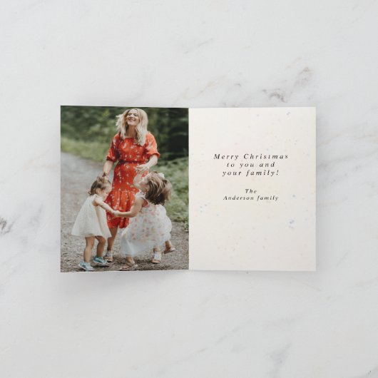 Aquarellcreme-Urlaubskarte Feiertagskarte (Innenseite)