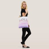 Aquarelldesign pink und lila künstlerischer Tanz Tasche (Am Model)