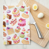 Aquarelldesserts und Gebäck Geschirrtuch (Viertel Falte)