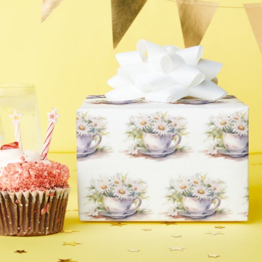 Aquarelldiäten in Kaffeebechern mit Saucer Geschenkpapier (Geburtstagsparty)