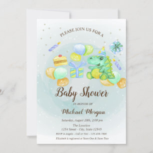 Aquarelldino,Kuchen,Einladung Einladung