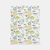 Aquarelldinosaurier für Kinder Fleecedecke (Vorderseite)