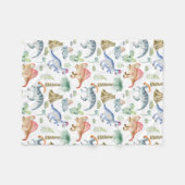 Aquarelldinosaurier für Kinder Fleecedecke (Vorderseite (Horizontal))