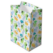 Aquarelldinosaurier Nahtloses Muster Mittlere Geschenktüte (Vorderseite Schrägansicht)