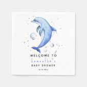 Aquarelldolphin BEGRÜSSEN Baby-Dusche Serviette (Vorderseite)